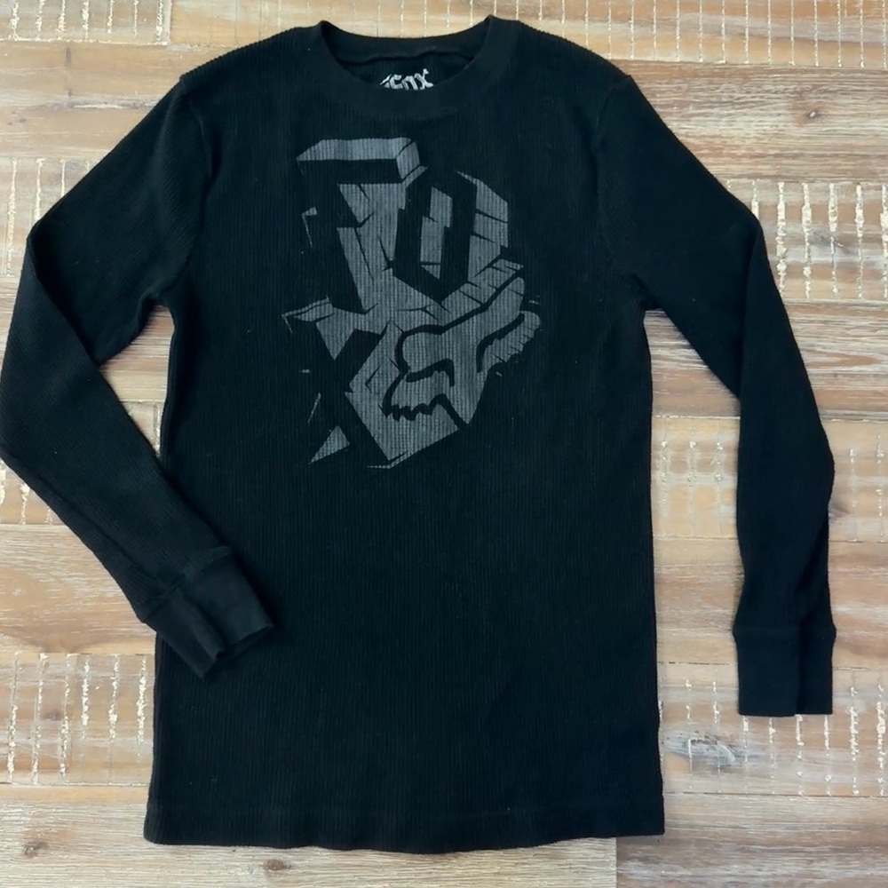 Boys Long Sleeve Fox Thermal Ribbed Shirt